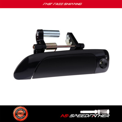 Black Exterior Door Handles Complete 4-Pc Exterior Door Handle Set For 2001-2005 Honda Civic (4-Door) - Black, Includes Keyholes Honda Civic Handle - Foto 2