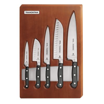 Tramontina, 5-Piece Professional Forged Cutlery Knife Set | Magnetic Slots Tray