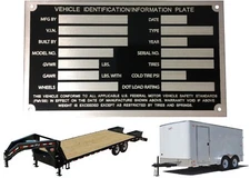 Blank Laser Cut Aluminum Trailer VIN Tag Identification Tag ID Plate New