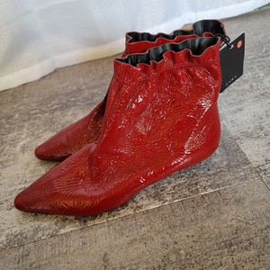red patent boots zara