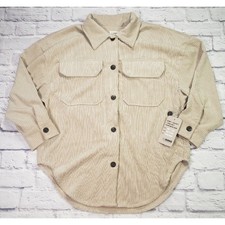 Ci Sono Tan Corduroy Shacket Shirt Jacket Womens Size Small