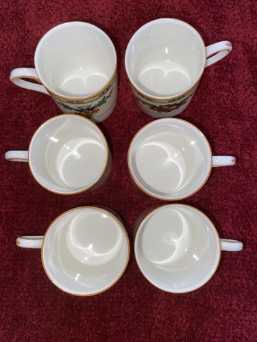 6 Crown Ducal demitasse cups and saucers, Blue URNS, Fruit, Flowers Design 1938 - Picture 2 of 6
