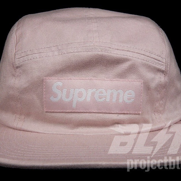CHAPEAU CASQUETTE DE CAMP EN SERGÉ CHINO LAVÉ SUPRÊME SS17 ROSE 2017