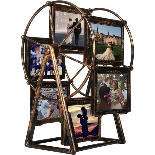 12 Photos Rotating Ferris Wheel Picture Frame, Vintage Designs Frame for Home