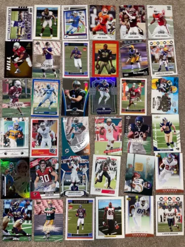 144 Card  Football Lot includes 2 rookie autos and 2 mem cards