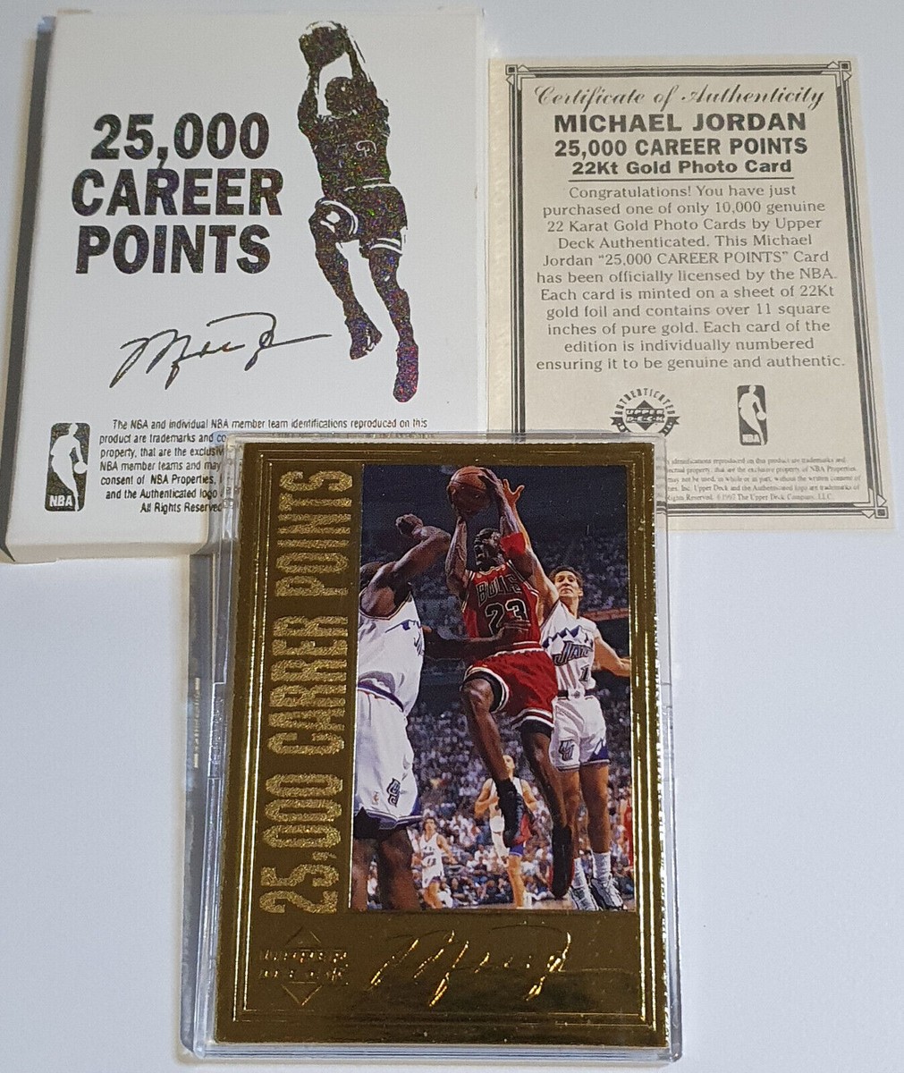 1997 Upper Deck Michael Jordan 22K GOLD CARD /10000 25K Career