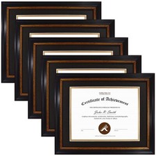 5 Pack 11x14 Picture Frame for 8.5x11 Photos DiplomaCertificate Wall Hang Black