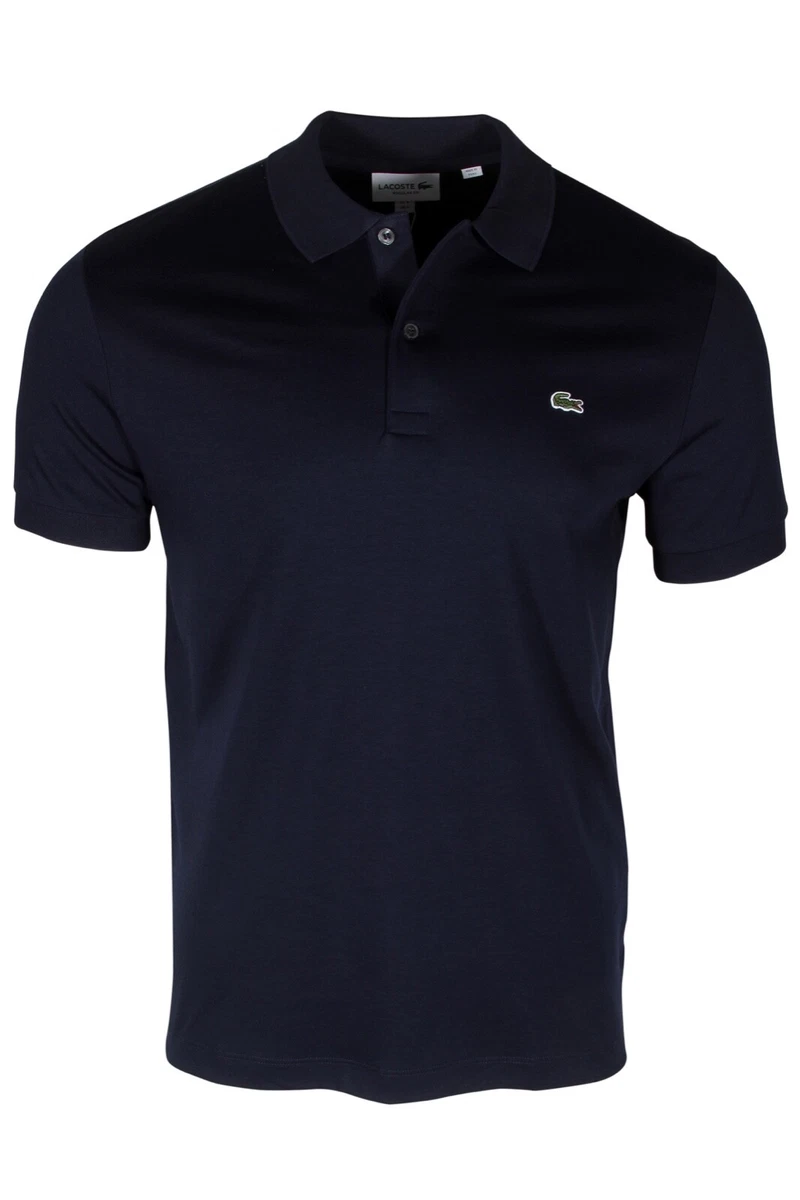 Lacoste Men s Regular Fit Soft Pima Cotton Polo Shirt in Navy Blue