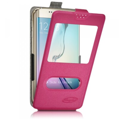 Etui officiel S-View à clapet Universel M Rose Fushia pour Smartphone SFR Startrail 8