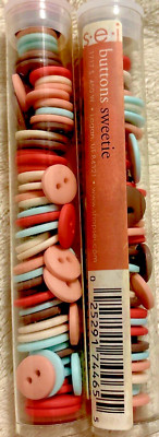 S.E.I Buttons ~NIP Multi Sizes & Colors Pink Brown Turquoise Cream 2 Pack