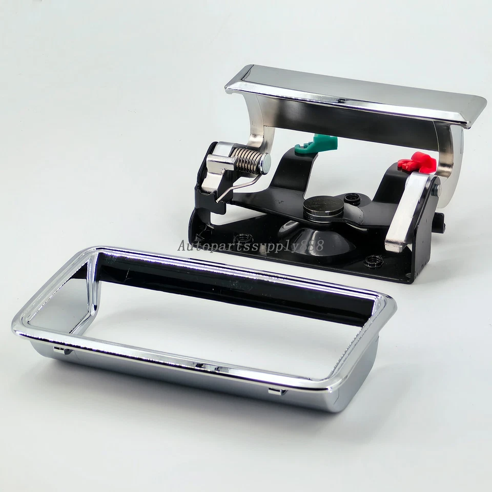 Juego de manija de puerta trasera con bisel cromado apto para camionetas Chevy GMC 1988-1999 Foto 2 de 4