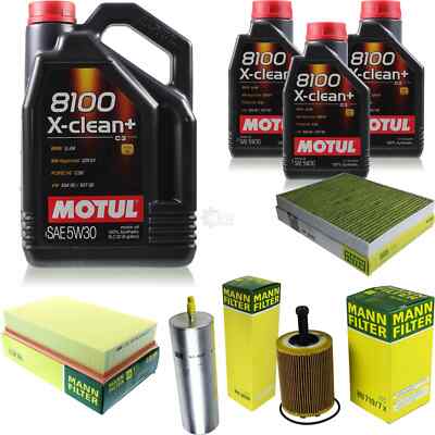 MANN-FILTER Inspektionspaket 8L Motul 5W-30 8100 X-clean+ für VW Multivan V 2.5