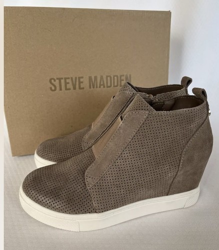 steve madden wedge sneakers grey