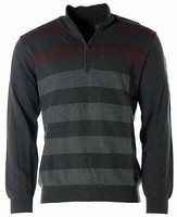Kitaro Herren Pullover Strick Troyer Streifen -BUENOS AIRES- Anthra Mel Xl Y2661