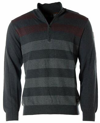 Kitaro Herren Pullover Strick Troyer Streifen -BUENOS AIRES- Anthra mel XL Y2661