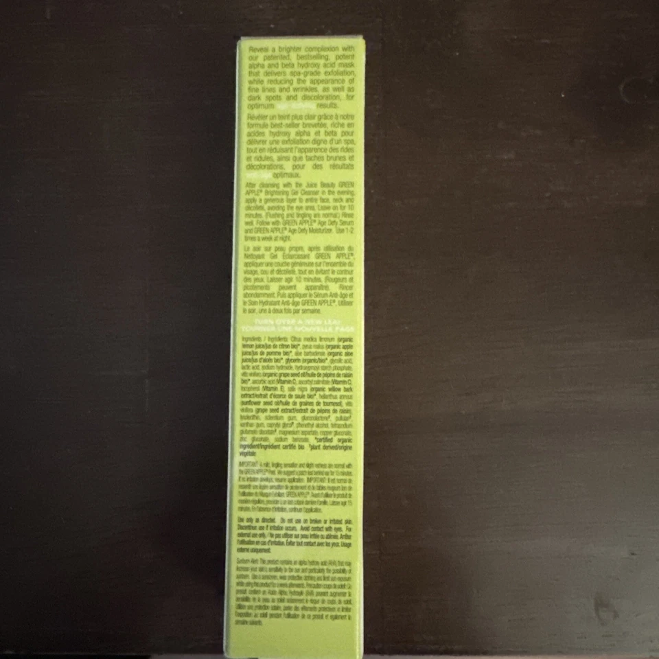 Отшелушивающая маска Juice Beauty Green Apple Peel Full Strength 15 мл/0,5 унции дорожный размер - Изображение 2 из 2