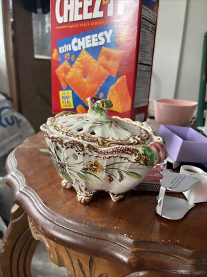 ZSZ NOVE ITALY.1930's Porcelain/Pot/dish With Lidunique