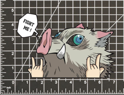 Inosuke Hashibira DEMON SLAYER STICKER DECAL Peeker Peeking 2- 4 ...