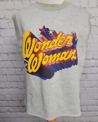 Paul & Joe Sister Sweatshirt Womens 1 Wonder Woman Gray Sleeveless Pop Culture 