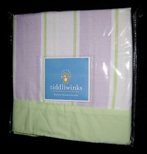 FULL CRIB SIZE - Tiddliwinks Fireflies Lavender Green White NURSERY DUST RUFFLE