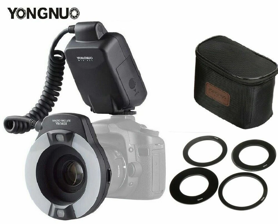 YONGNUO YN-14EX TTL Macro Ring LED Flash Light + Adapter Rings for Canon Cameras - Image 2 of 4