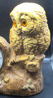 Vintage Chalkware Double Owl TV Mantle Clock Full Working Condition Lanshire — photo 2