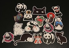 16 Count Mix Random Animal Themed Stickers Panda Cat Shark Zebra Flamingo Dog