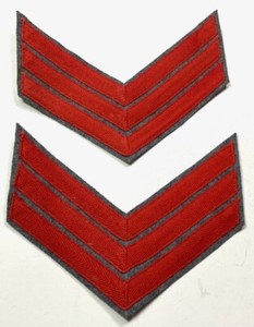 CIVIL WAR CS CONFEDERATE SARGEANT NCO RANK CHEVRONS-ARTILLERY