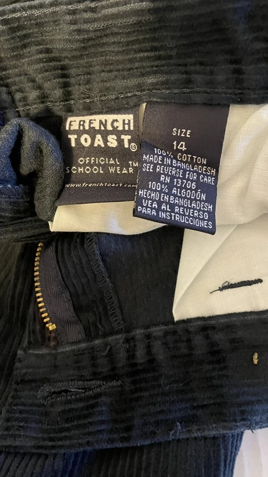 Pantalones Uniforme Escolar French Toast Pana Niño Talla 14 Azul Marino Nuevos Foto 4 de 4