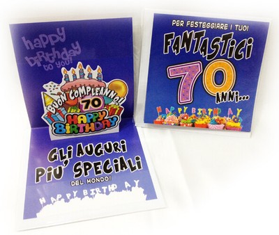 Biglietto Auguri Pop Up 70 Anni Ebay