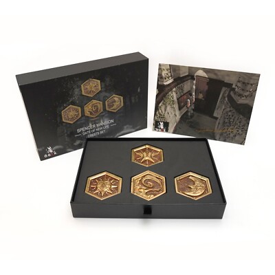Resident Evil Spencer Mansion STAR SUN WIND MOON Crests Signed by Chris Redfield