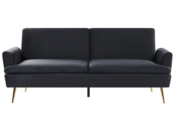 Moderner 3-Sitzer Sofa Samtstoff Schwarz Vettre-image