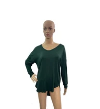 Old Navy Luxe Women’s Size Small Long Sleeve Round Neck Solid Green Tee