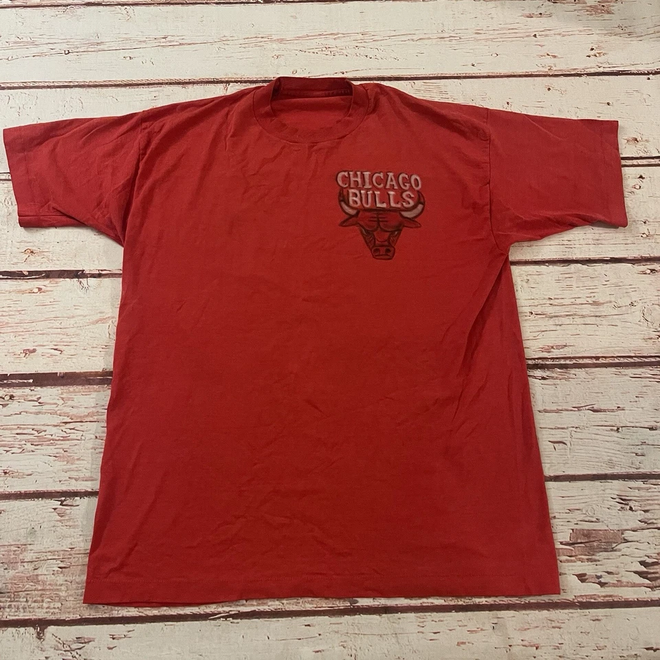 Vintage Chicago Bulls Air Brush T Shirt Size XL Men’s Red Rare! - Image 2 of 4