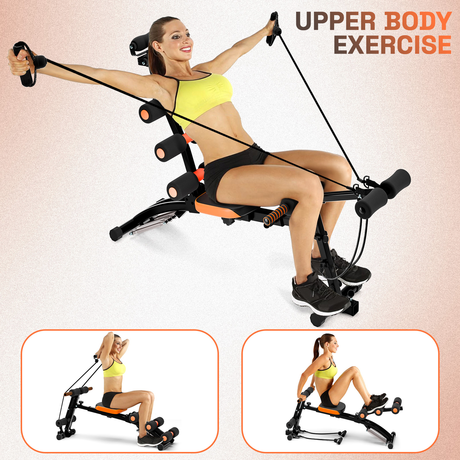 Multi-Functional Adjustable Ab Crunch Machine，Ab Total Body Exercise Equipment
