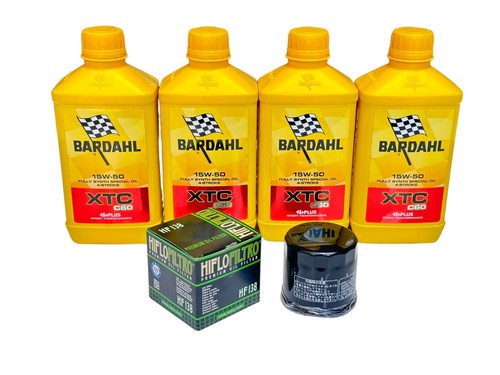 Motoröl Bardahl XTC C60 15W50 – 4 Liter + Ölfilter Für Leistungsstarke Motorräder