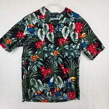 Royal Creations Mens Shirt L Hawaiian Floral Toucan Authentic Made in Hawaii