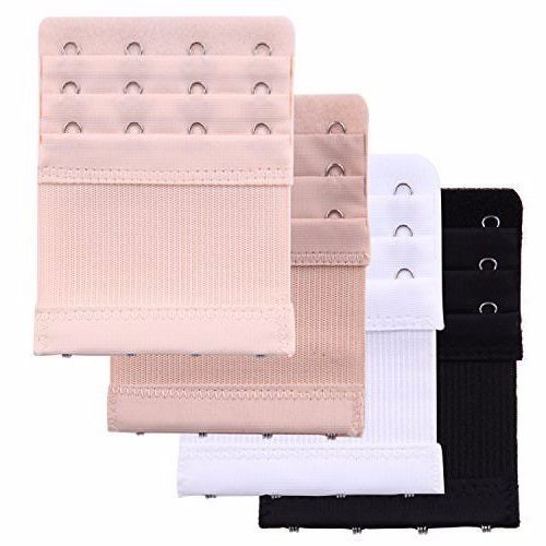 Lot of 4 Bra Extender 4 Hooks with Elastic Set