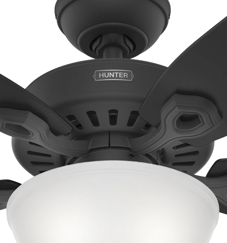 Ventilador de teto Hunter 52 polegadas preto fosco tradicional com luz e corrente de tração - Imagem 2 de 4