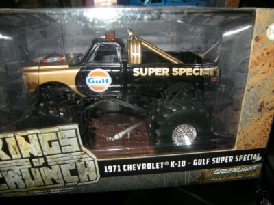 1:43 Greenlight Kings Of Crunch Chevrolet K-10 1971 Gulf Super Special in OVP