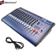 12 Channel Professional Powered Mixer Power Mixing Amplifier Amp 16DSP USB 2000W