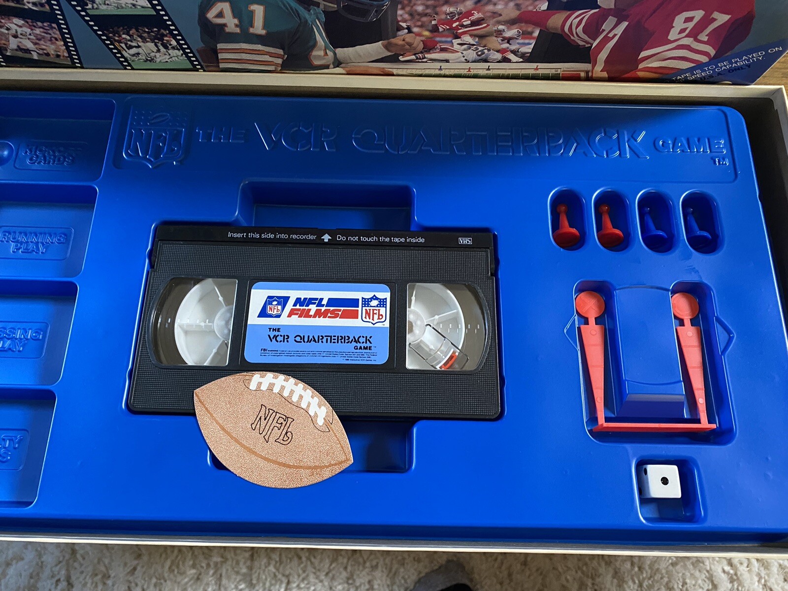 The VCR Quarterback Game NFL Vintage 1986 VHS Complete UNPLAYED PIECES
