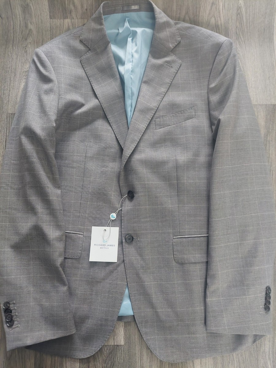 Richard James Mayfair Wilder Suit Grey Wool Suit Jacket 48R (58