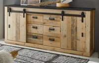 Sideboard Kommode Used Wood Anrichte SchiebetüRen 200 X 91 Cm Soft-Close Stove