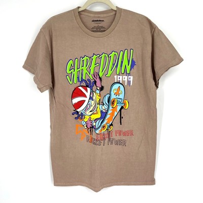 NWOT Nickelodeon Rocket Power Taupe Shreddin 1999 Graphic Tee Large Short Sleeve