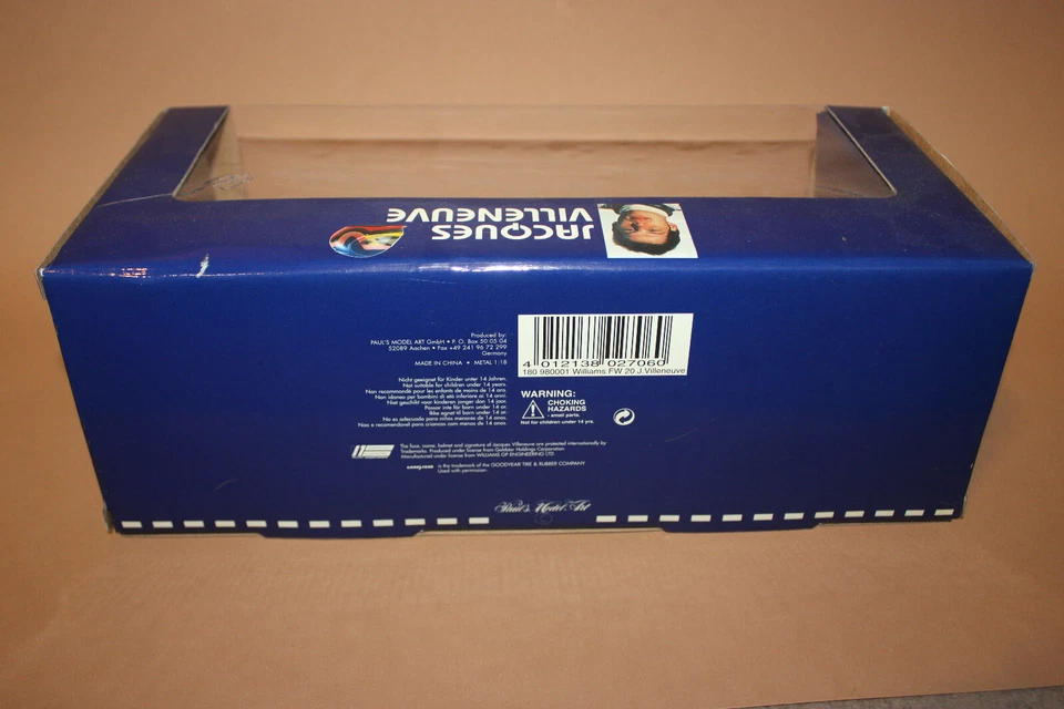 Pauls Model Art Modellauto 1:18 F1 Williams FW Jacques Villeneuve mit OVP 1998 - Bild 2 von 4