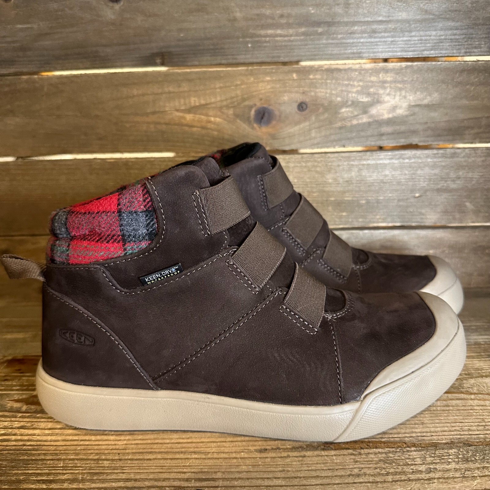 Nuove scarpe sneakers donna Keen Elle Mid marrone pelle isolate impermeabili 7 5 M