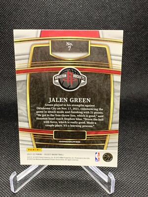 2021-22 Select Basketball Jalen Green Blue Base Concourse Rookie 