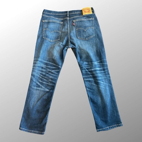Levis 514 Jeans Mens 36x30 Medium Wash Whiskers Slim Straight Stretch #0697 - Picture 2 of 9