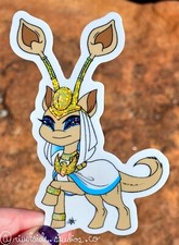 Desert Aisha Neopets Vinyl Glitter Sticker 3" Original Cartoon Art
